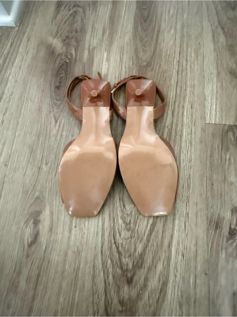 Steve Madden Cognac Patent Leather Block Heel Sandals